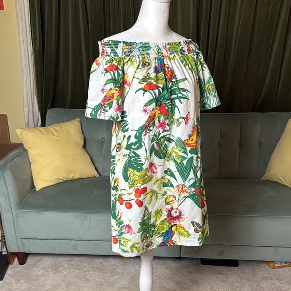 J.Crew off the shoulder tropical print dress - Ratti Into the Wild size 2 - Picture 3 of 5